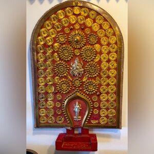 Antique all original elephant saddle, brass art work Rare Collectible